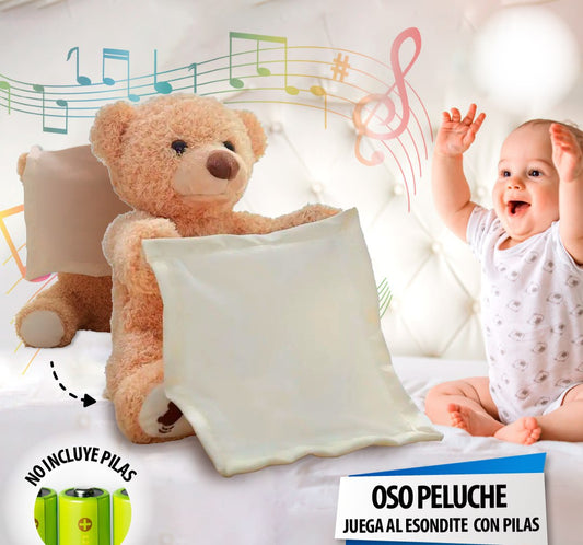Peluche juega al escondite